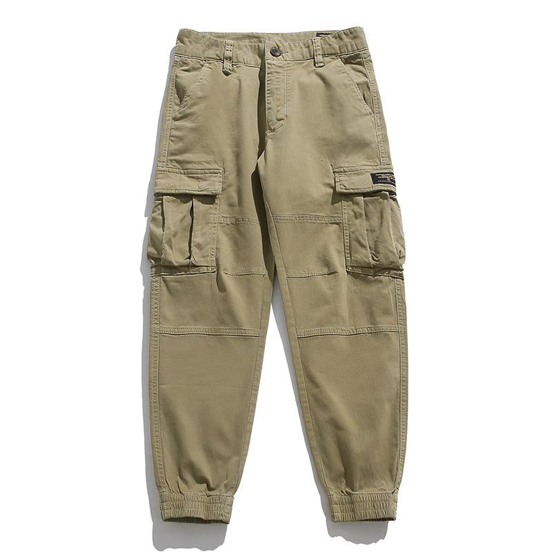 Mens Casual Solid Color Loose Multi-Pocket Cargo Pants 89116236M