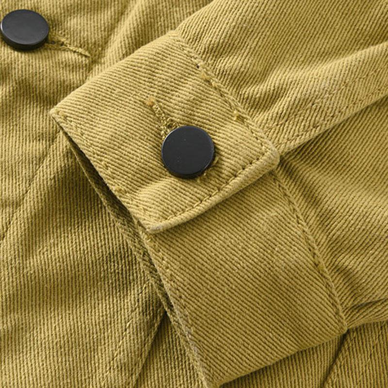Mens Vintage Solid Lapel Single Breasted Slim Denim Jacket 12833129M