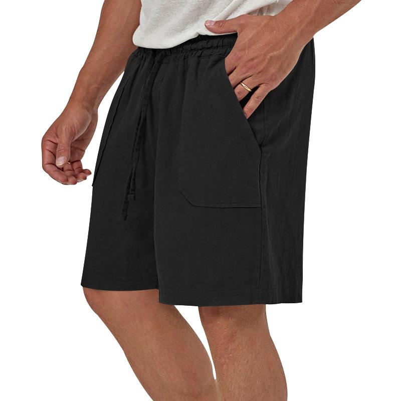 Mens Casual Loose Solid Color Sleeveless Vest Shorts Set 61445702X