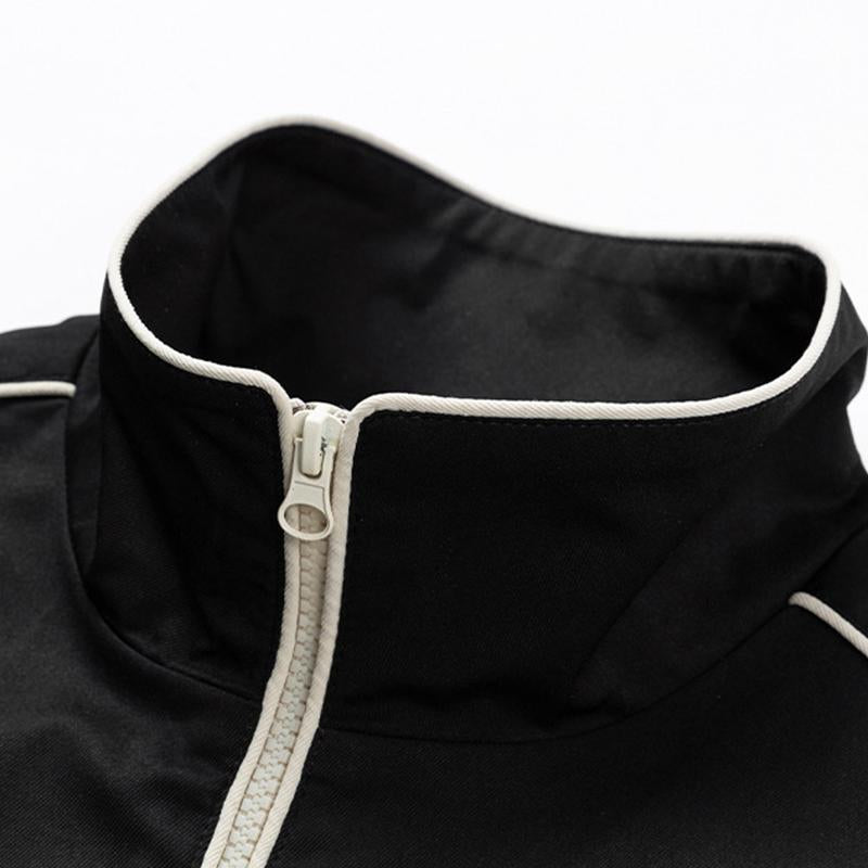 Mens Casual Stand Collar Loose Stitching Long Sleeve Baseball Jacket 46252202M