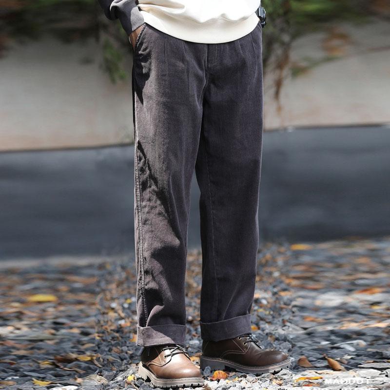 Mens Vintage Corduroy Loose Straight Cargo Pants 39691217M