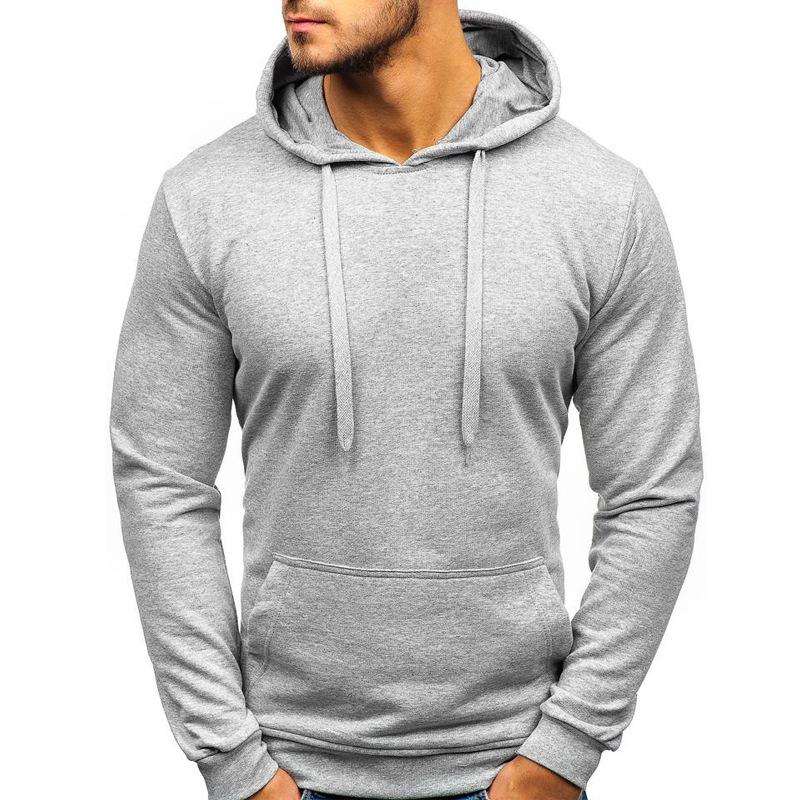Mens Solid Color Pullover Sports Slim Baseball Hoodie 05358651Z