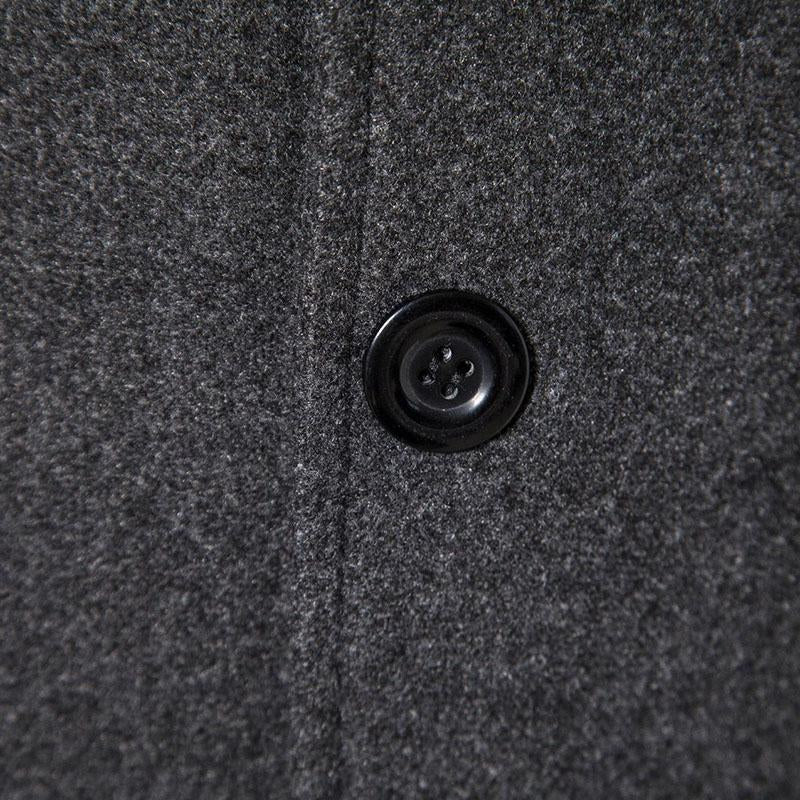 Mens Casual Solid Color Thick Lapel Single Breasted Knee Length Coat 32661517M