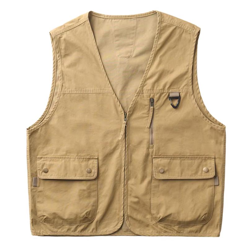 Mens Retro Workwear Outdoor Multi-pocket Vest 52538124X