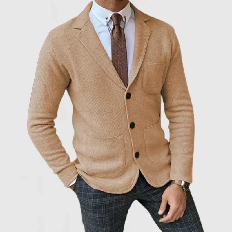 Mens Vintage Slim Lapel Single Breasted Patch Pocket Blazer 18177716M