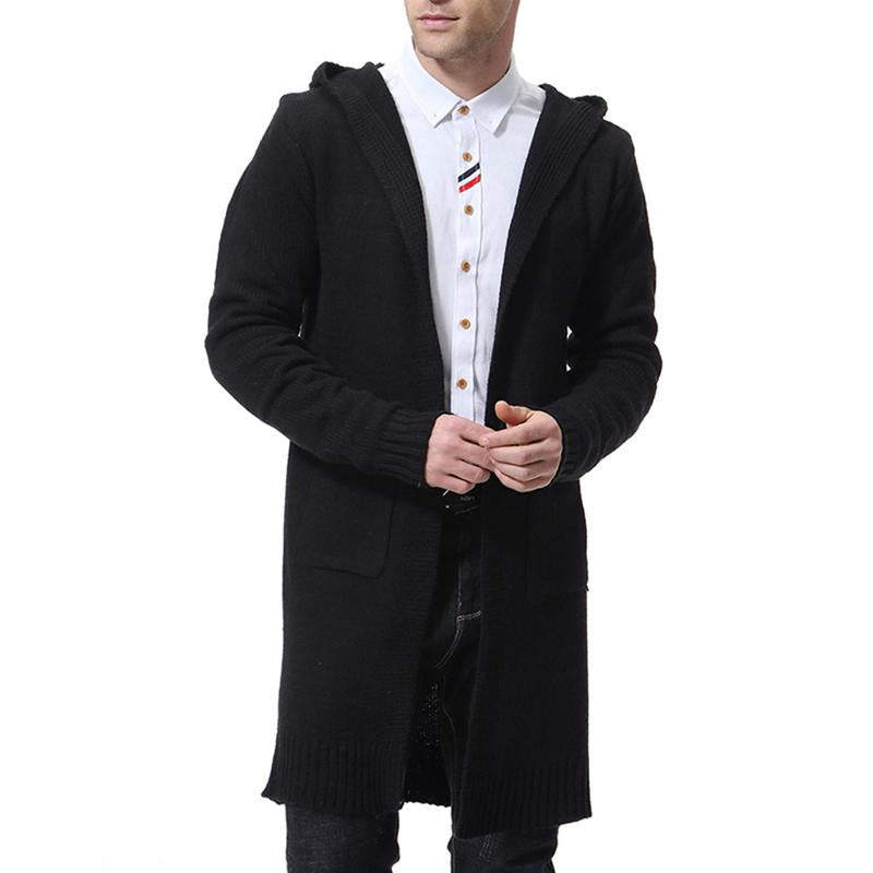 Mens Casual Mixed Color Hooded Sweater Cardigan 63683479Y