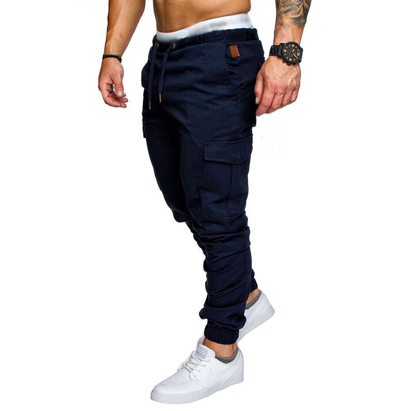 Mens Casual Multi Pocket Elastic Waist Sports Pants 12993660M