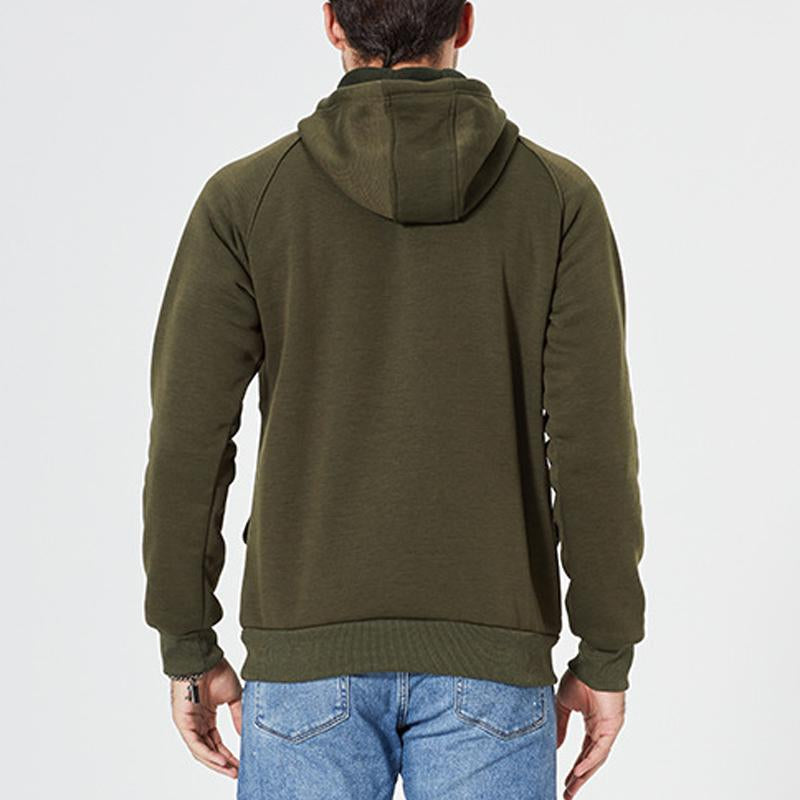 MenS Casual Patchwork Camouflage Polar Fleece Warm Hooded Sweatshirt 43038858Y