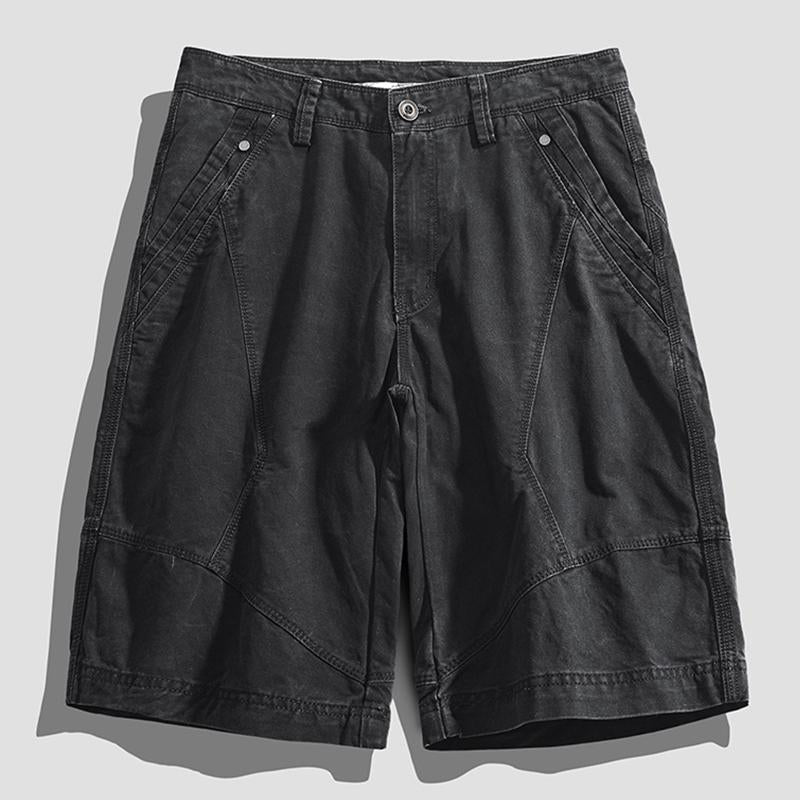 Mens Casual Stitching Solid Color Cotton Cargo Shorts 57524177M