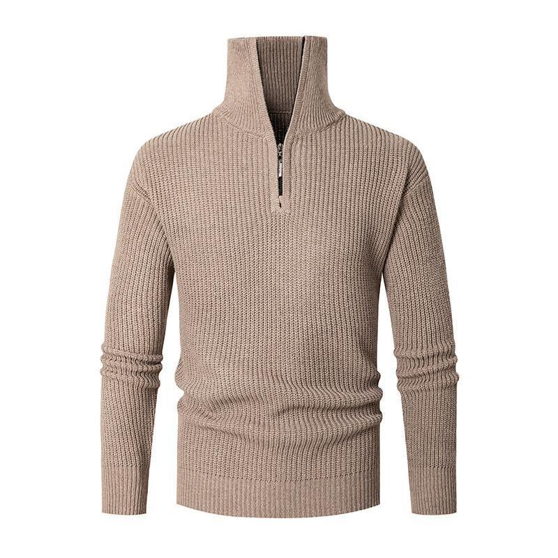 MenS Casual Solid Color Half-Zip Turtleneck Pullover Sweater  83984321Y