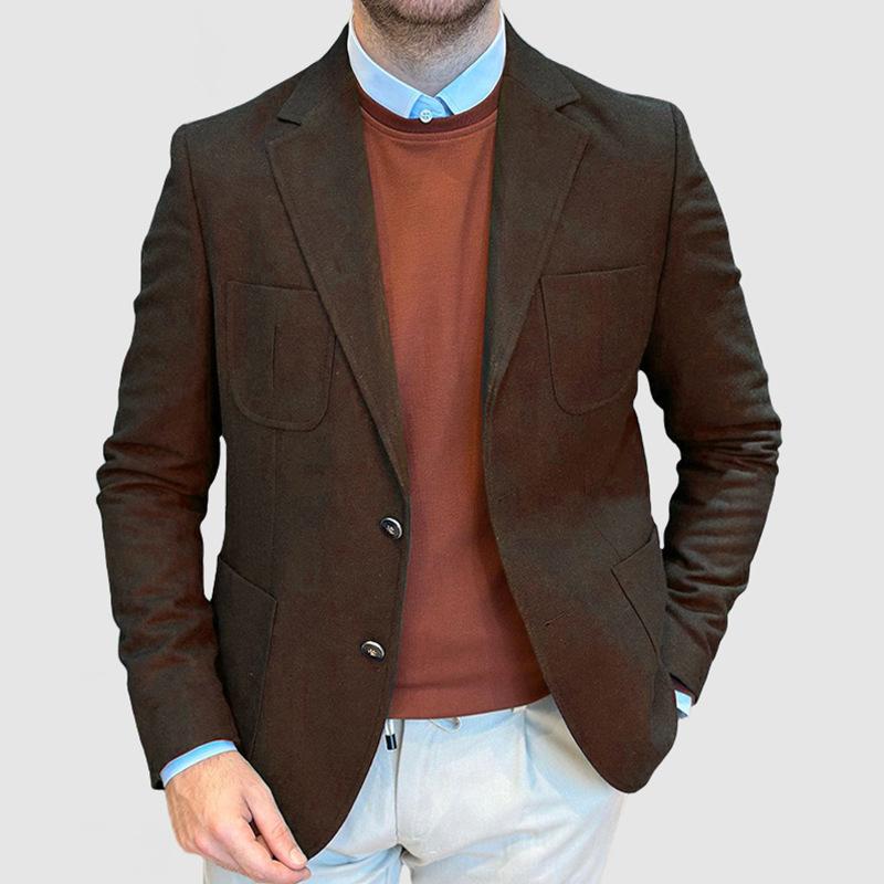 Mens Solid Color Casual Multi-pocket Blazer 48757708X