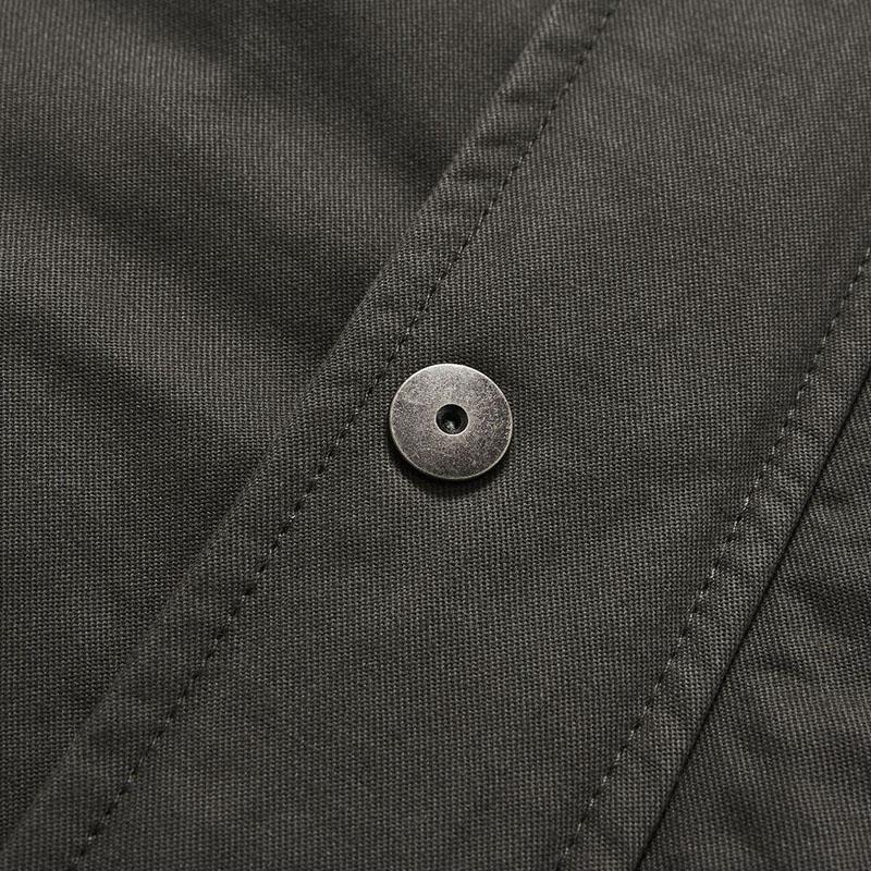 Mens Casual Cotton Multi-Pocket Hooded Zipper Fleece Lined Warm Mid-Length Coat 66242493M