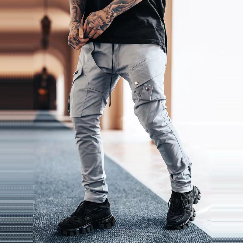 Mens Casual Multi-pocket Zipper Decor Cargo Pants 41490042Z