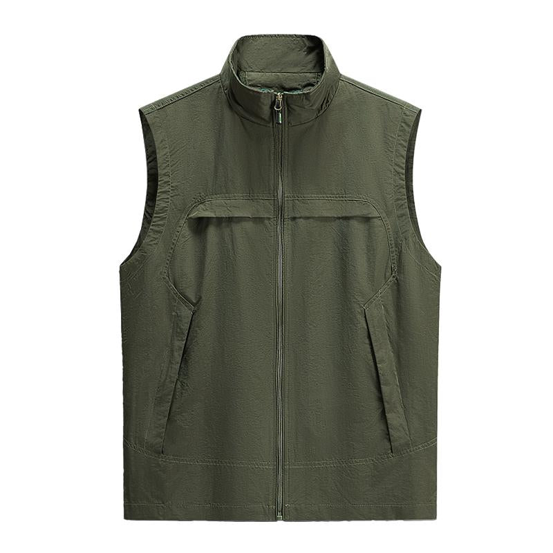 Mens Casual Outdoor Stand Collar Breathable Quick-Drying Fishing Vest 53258545M