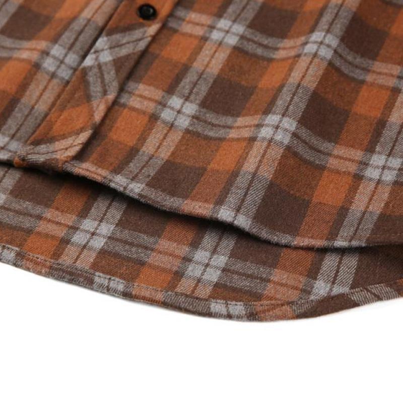 Mens Vintage Loose Check Long Sleeve Shirt 30256623Y