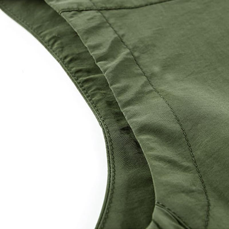 Mens Casual Stand Collar Outdoor Multi-Pocket Breathable Quick-Drying Vest 79618272M