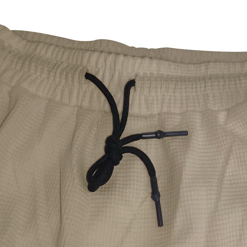 Mens Solid Elastic Waist Multi-pocket Casual Sweatpants 56855031Z