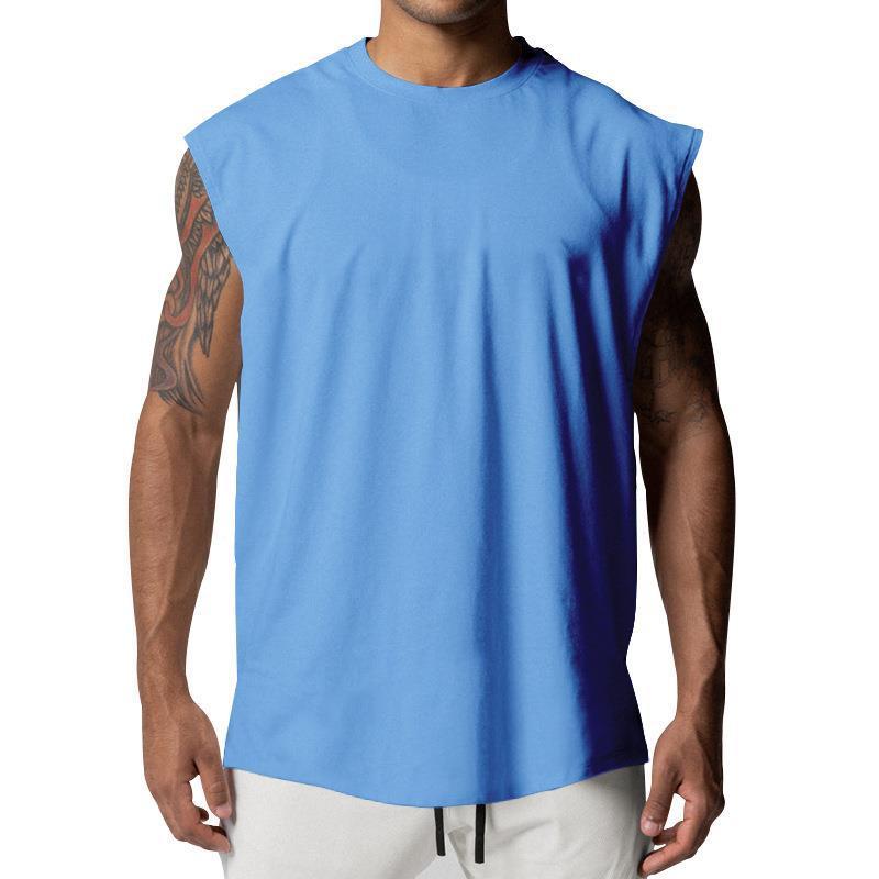 Mens Solid Loose Sleeveless Sports Fitness Tank Top 03482386Z