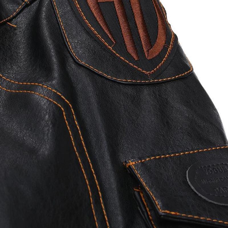 Mens Vintage Leather Multi-Pocket Statement Parka Jacket 62699047X
