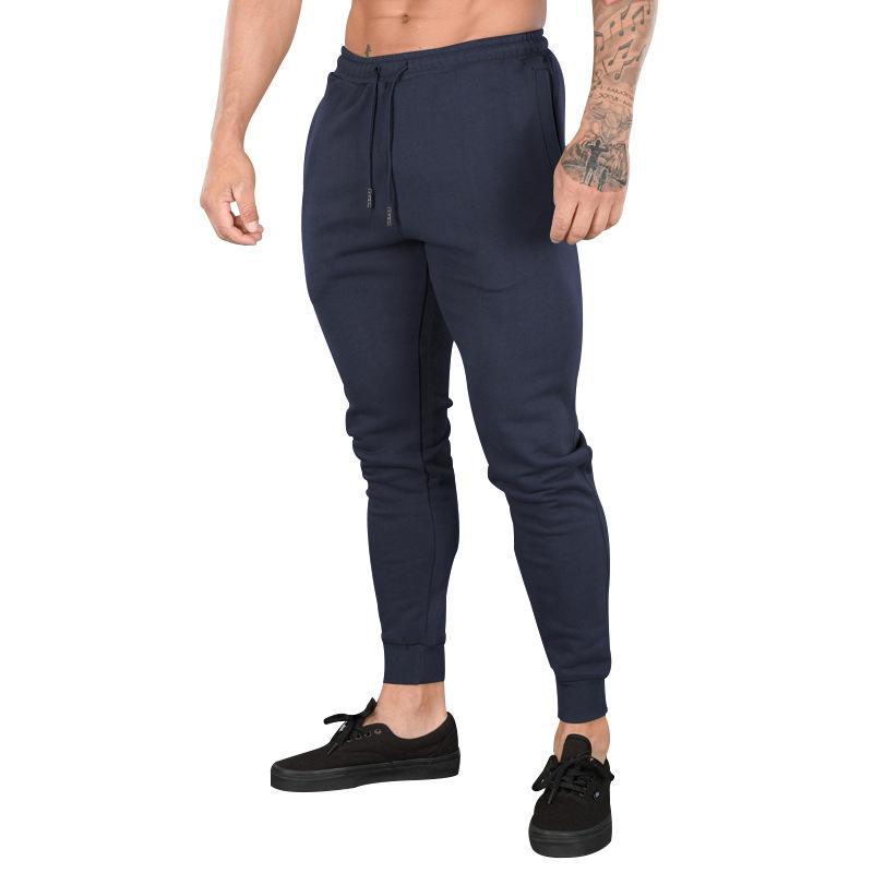 Mens Casual Solid Color Elastic Waist Sports Pants 44421140M