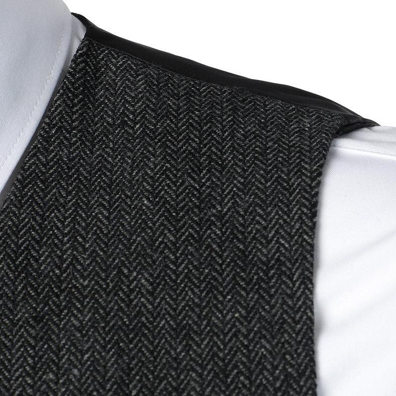 Mens Vintage V Neck Single Breasted Suit Vest 91402024Z