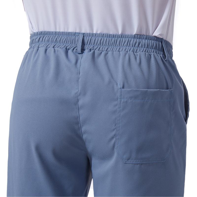 Mens Solid Loose Cotton Drawstring Elastic Waist Casual Pants 08994317Z