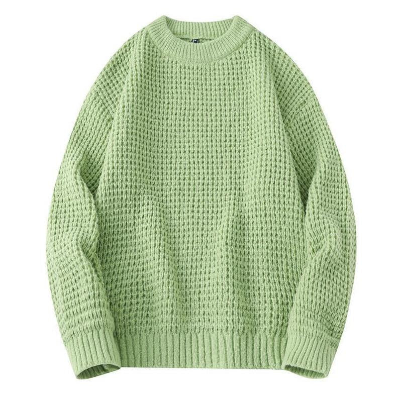 Mens Pullover Loose Long Sleeve Round Neck Knitted Sweater 48029462X