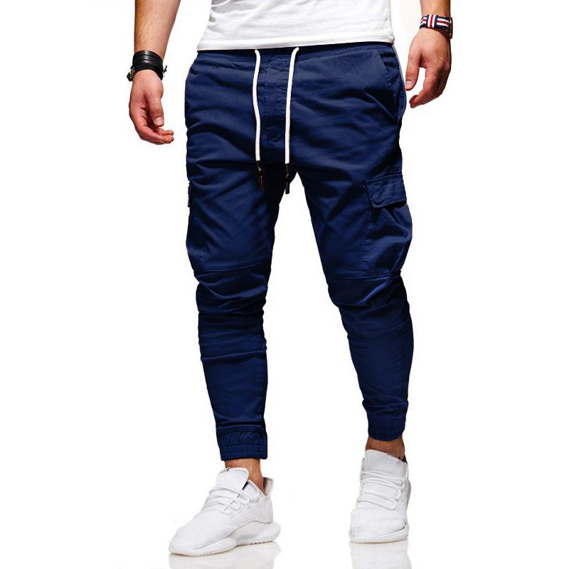 Mens Casual Multi Pocket Elastic Waist Sports Pants 12861184M