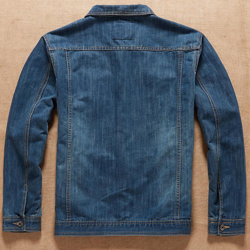 Mens Vintage Lapel Long Sleeve Denim Jacket 09737041Y