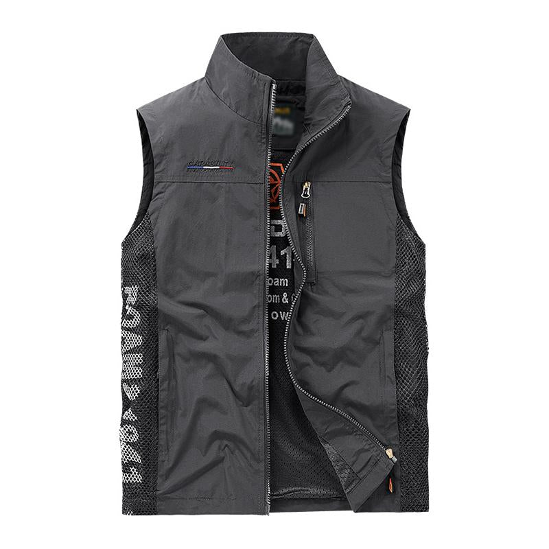 Mens Casual Quick Dry Breathable Patchwork Outdoor Fishing Vest 85381155M
