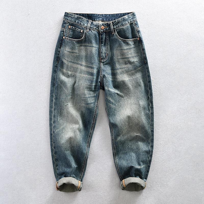 Mens Vintage Washed Distressed Jeans 47987194M