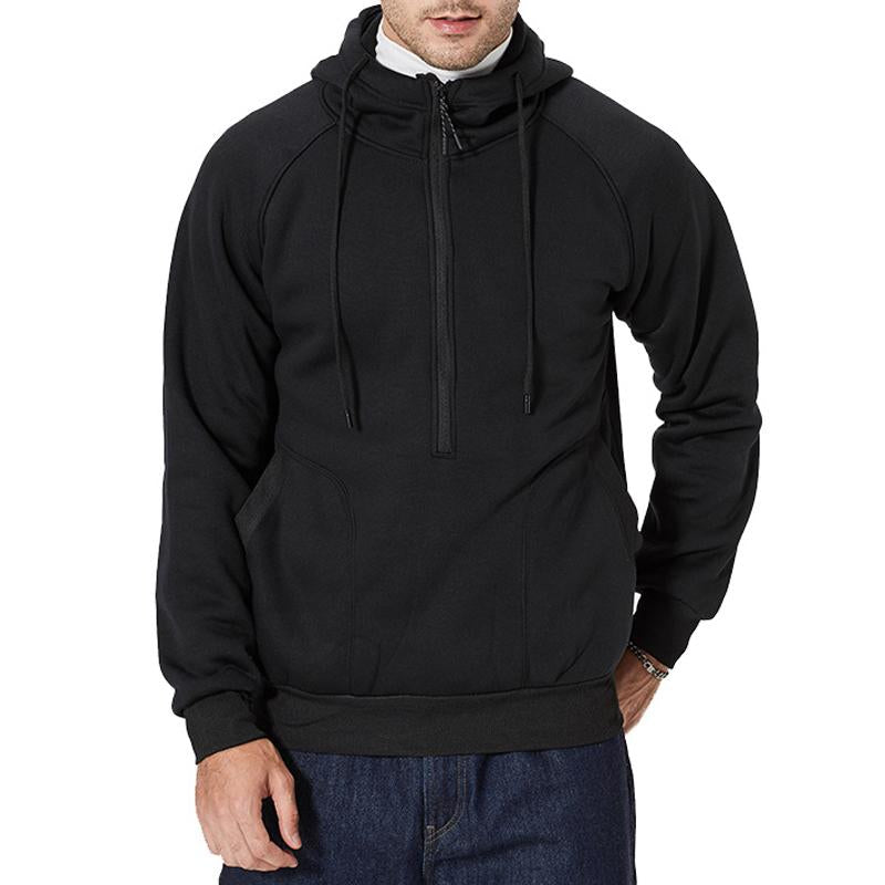 MenS Casual Patchwork Camouflage Polar Fleece Warm Hooded Sweatshirt 43038858Y