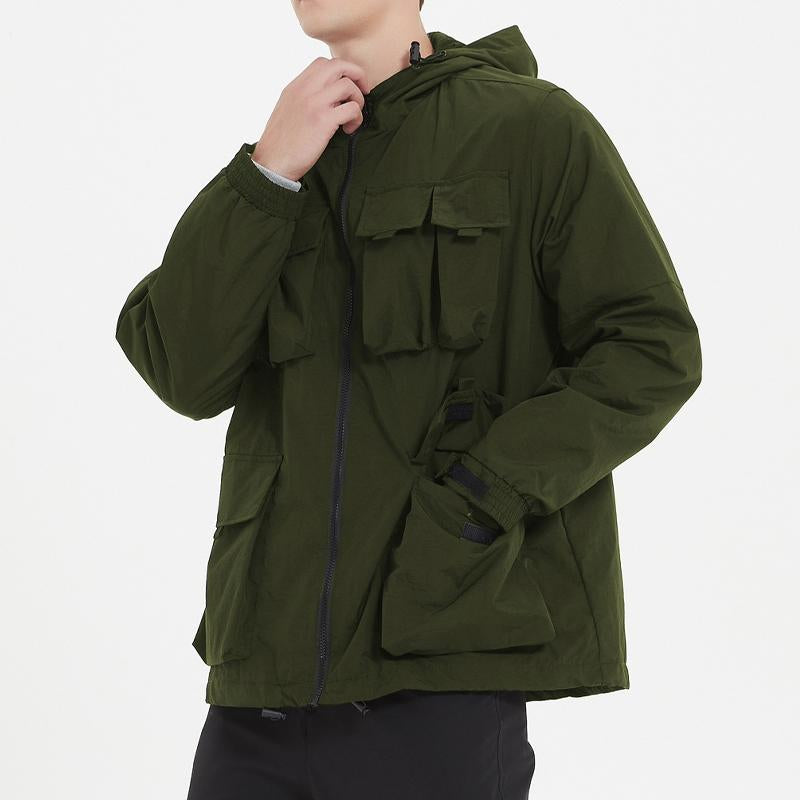 MenS Outdoor Casual Waterproof Multi-Pocket Cargo Jacket 21277560Y