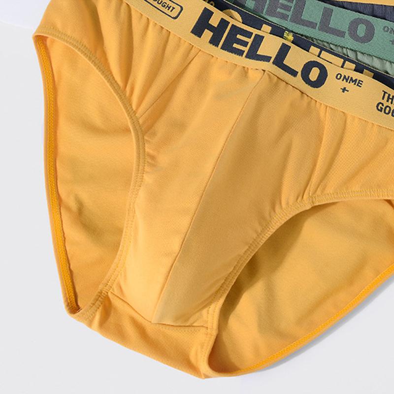 Mens Casual Cotton Breathable Comfort Letter Briefs 4 Packs 29670925M