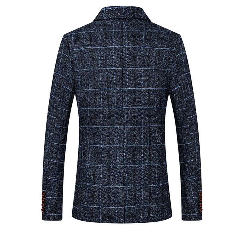 MenS Vintage Plaid One-Button Lapel Blazer 02832447Y