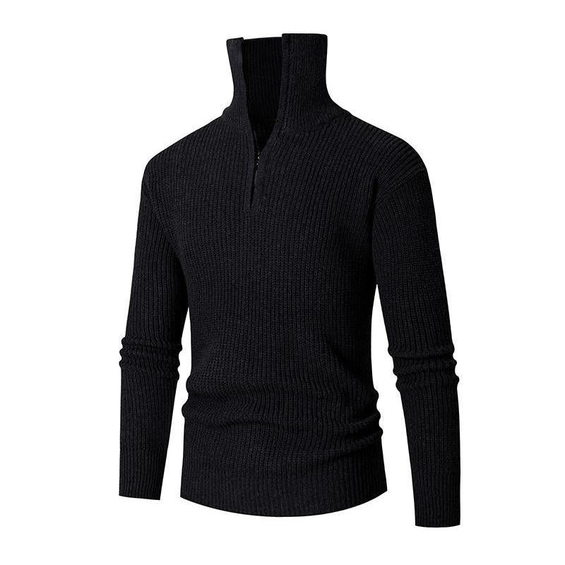 MenS Casual Solid Color Half-Zip Turtleneck Pullover Sweater  83984321Y