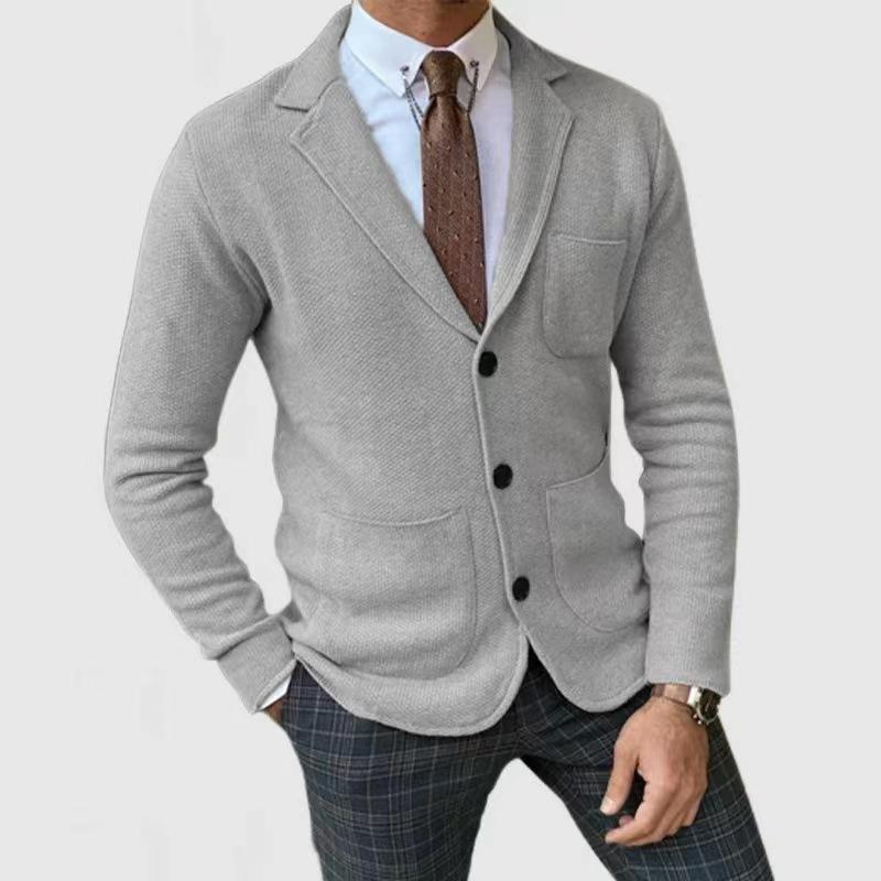 Mens Vintage Slim Lapel Single Breasted Patch Pocket Blazer 18177716M