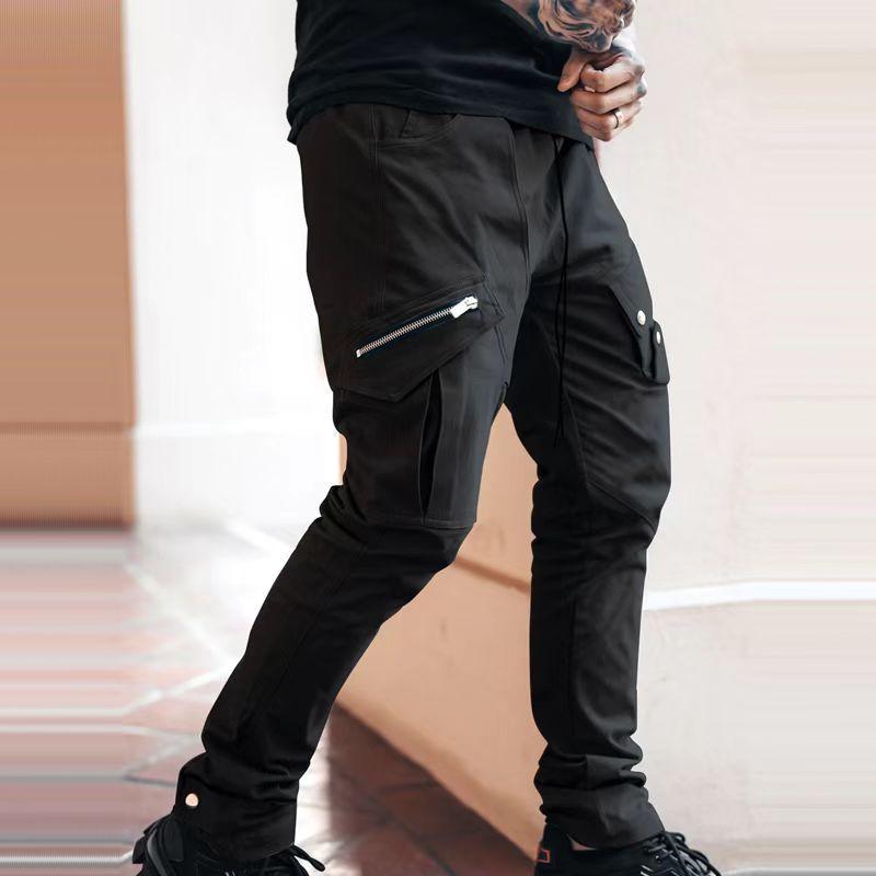 Mens Casual Multi-pocket Zipper Decor Cargo Pants 41490042Z