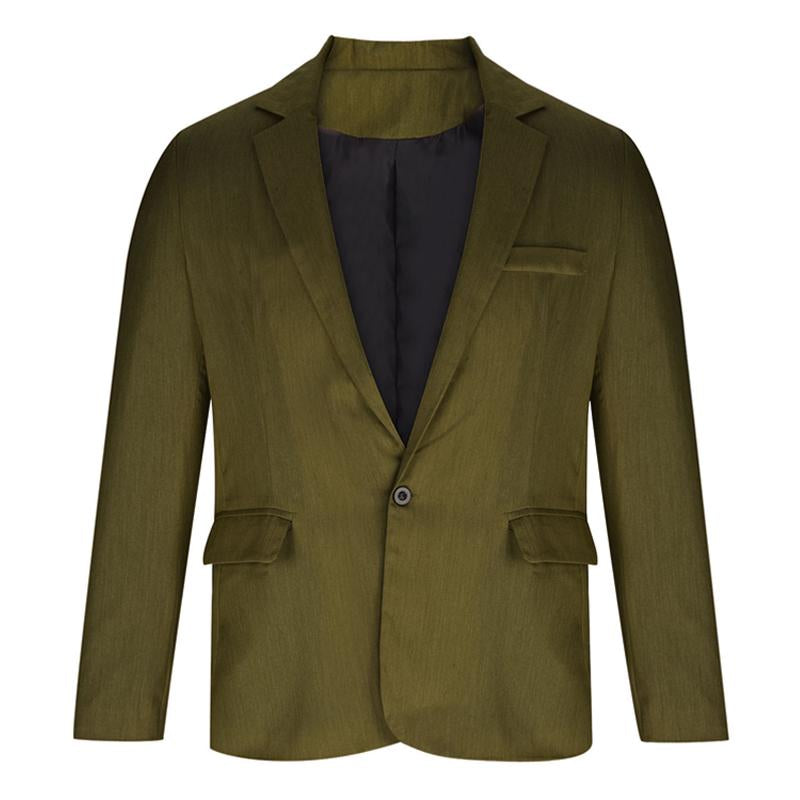 Mens Solid Color One Button Casual Blazer 07686840X