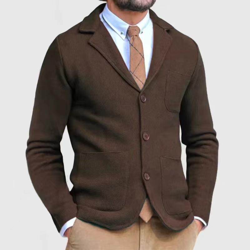 Mens Vintage Slim Lapel Single Breasted Patch Pocket Blazer 18177716M