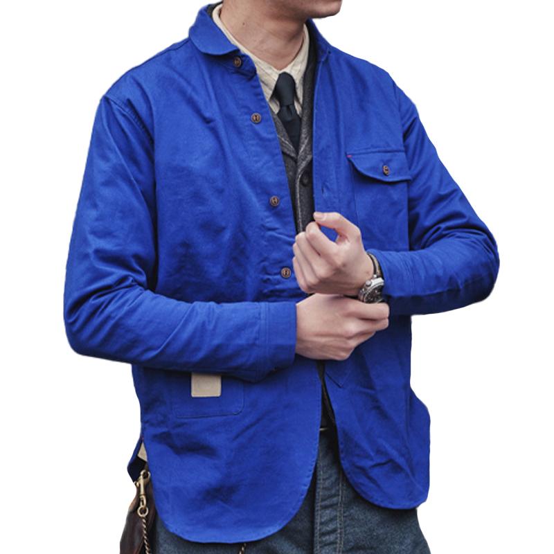 Mens Vintage Solid Breast Pocket Lapel Jacket 29241000Y