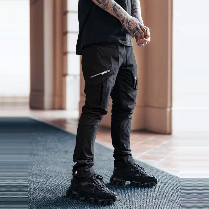 Mens Casual Multi-pocket Zipper Decor Cargo Pants 41490042Z