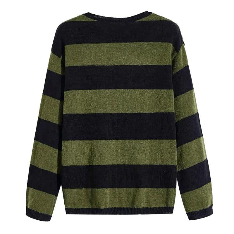 Mens Casual Striped Thin Loose Knit Pullover Sweater 75719561M