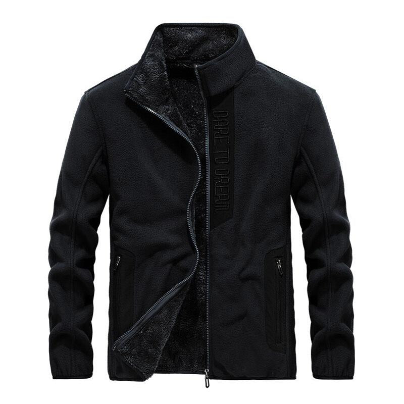 Mens Casual Outdoor Polar Fleece Stand Collar Windproof Zipper Jacket 49490674M