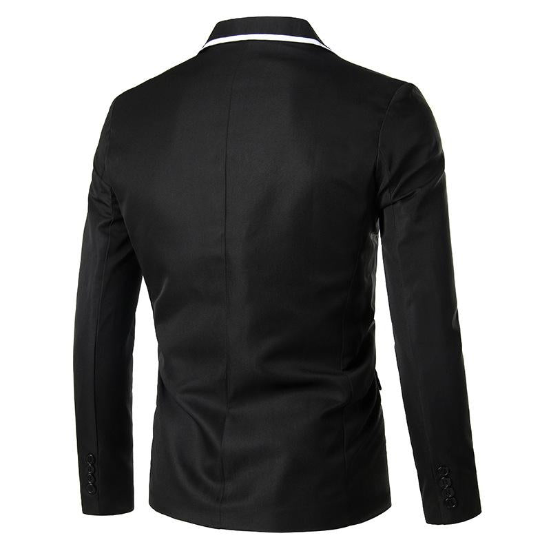 Mens Casual Solid Color Color Block Lapel Long Sleeve Blazer 10933940Y