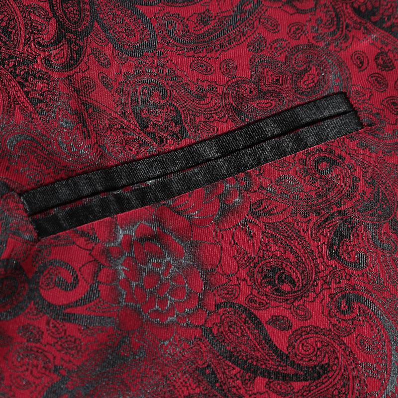 MenS Vintage Single-Breasted Green Fruit Collar Suit Vest 57342905Y