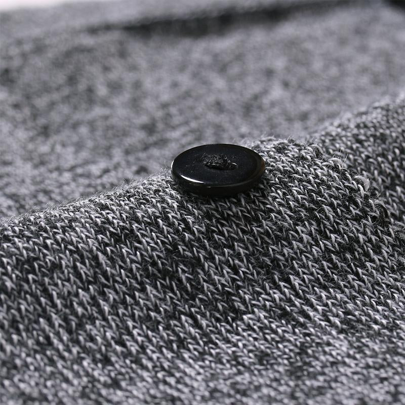 Mens Solid Color V-neck Cardigan Sweater 07158148X