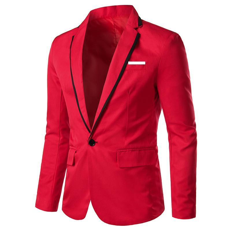 Mens Casual Solid Color Color Block Lapel Long Sleeve Blazer 10933940Y
