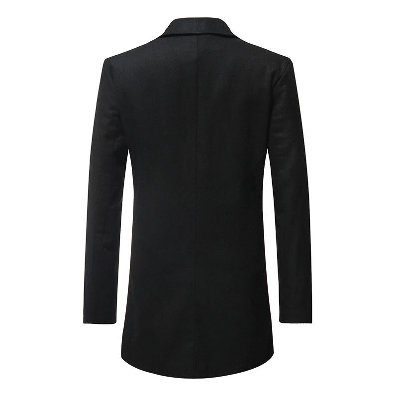 Mens Solid Color Mid-length Single-breasted Coat 68376808X