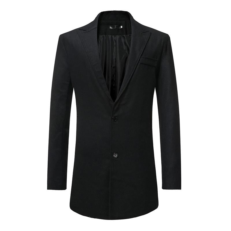 Mens Solid Color Mid-length Single-breasted Coat 68376808X